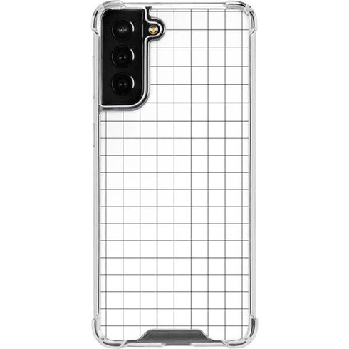White Grid Galaxy S21 FE Clear Case